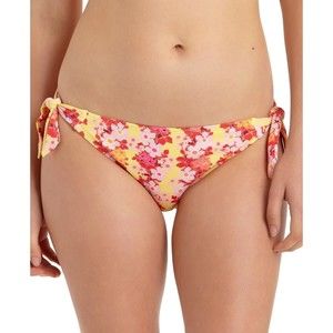 California Waves Women Bikini Bottom XS S Floral Print Yellow Texture Hippie Y2K